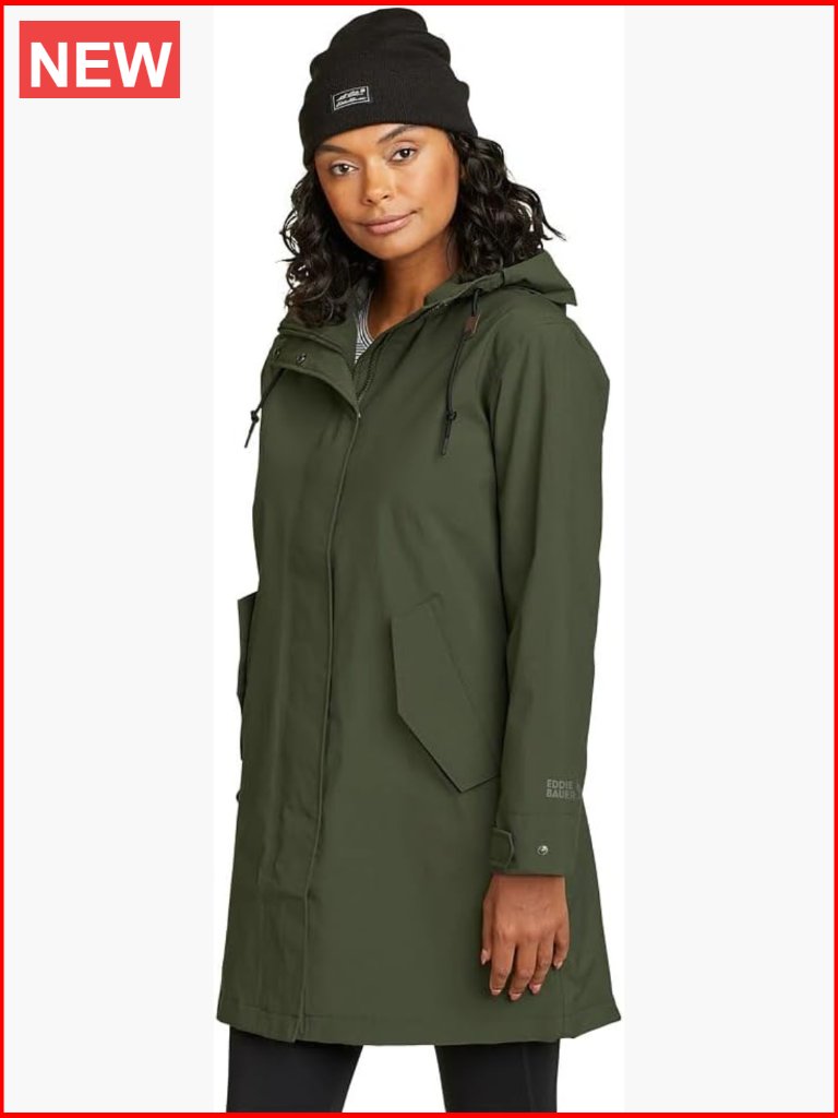 Waterproof Nylon Trench Coat With Stormrepel Dwr